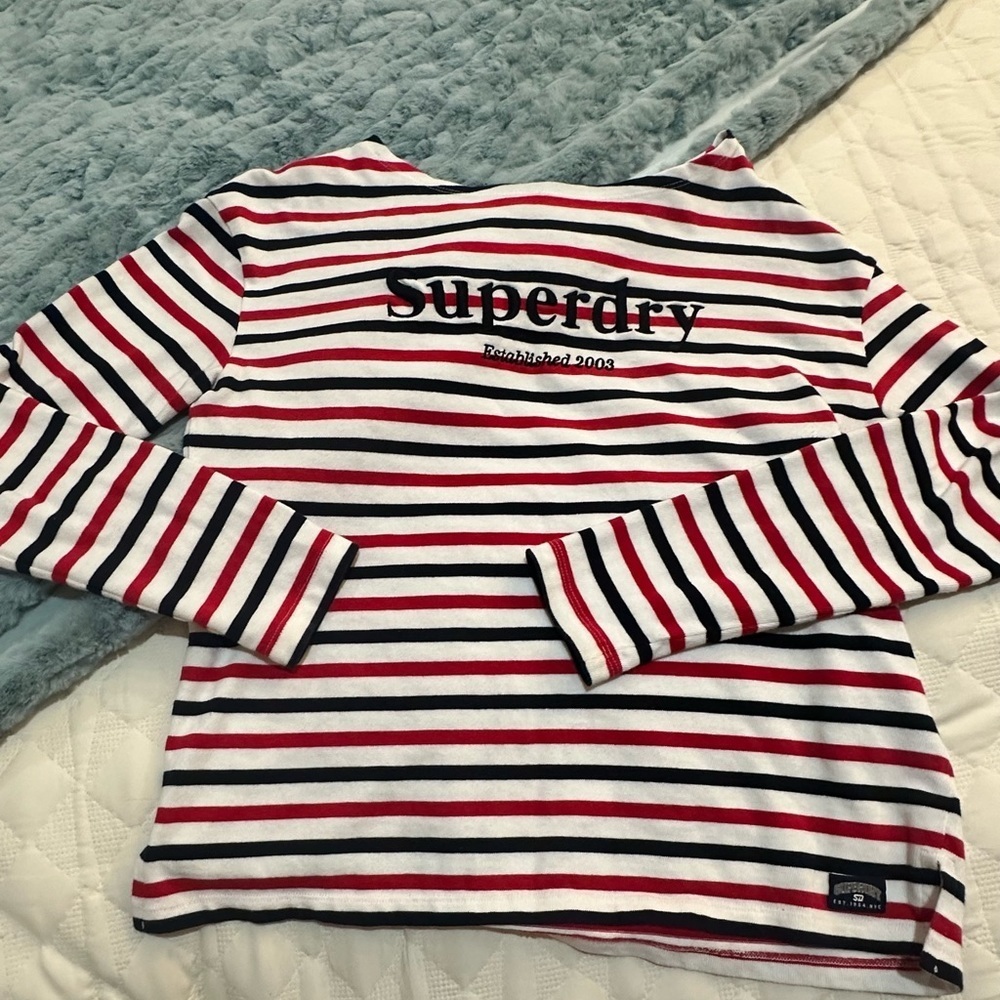 Superdry Long Sleeve Top Striped Size 8